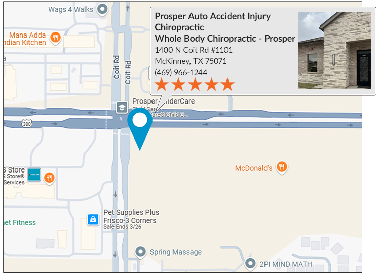 Prosper Auto Accident Injury Chiropractic's location on google map