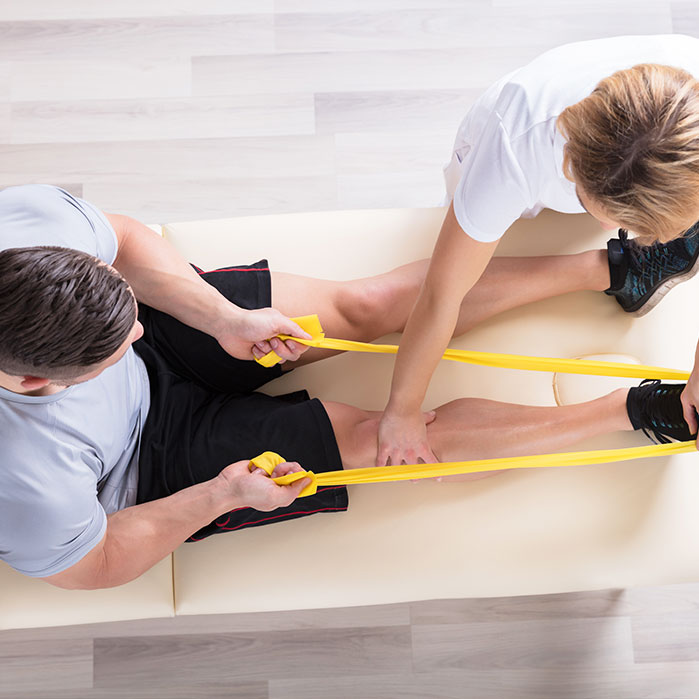 patient getting physical rehabilitation for auto accident injury in McKinney